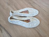 Schuhe, Ballerinas gehäkelt, beige, Gr. 37 Sachsen-Anhalt - Harzgerode Vorschau