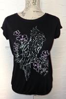Gr.S 36 tshirt schwarz print blusenshirt weiß pink rosa Papagei Bayern - Treuchtlingen Vorschau
