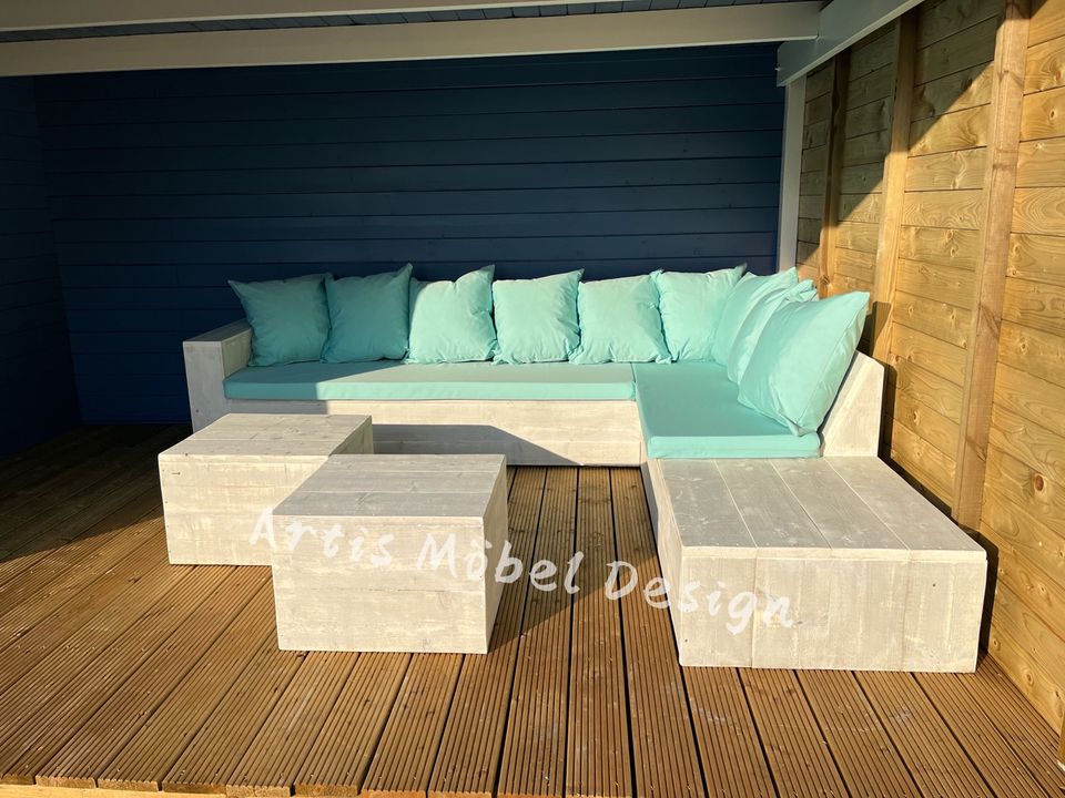 Gerüstholz Ecksofa Loungemöbel Loungeset Gartenlounge Sitzgruppe in Bottrop