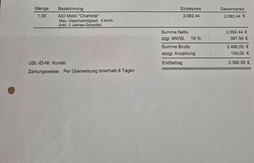 Elektromobil "Charlotte" für Senioren NIE benutzt in Dorsten