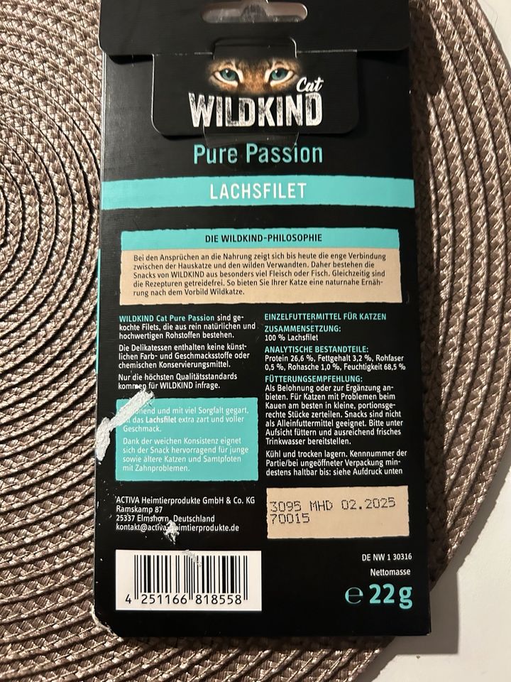 Wildkind Cat Pure Passion 100% Lachsfilet Futterhaus NEU Snack in Berlin