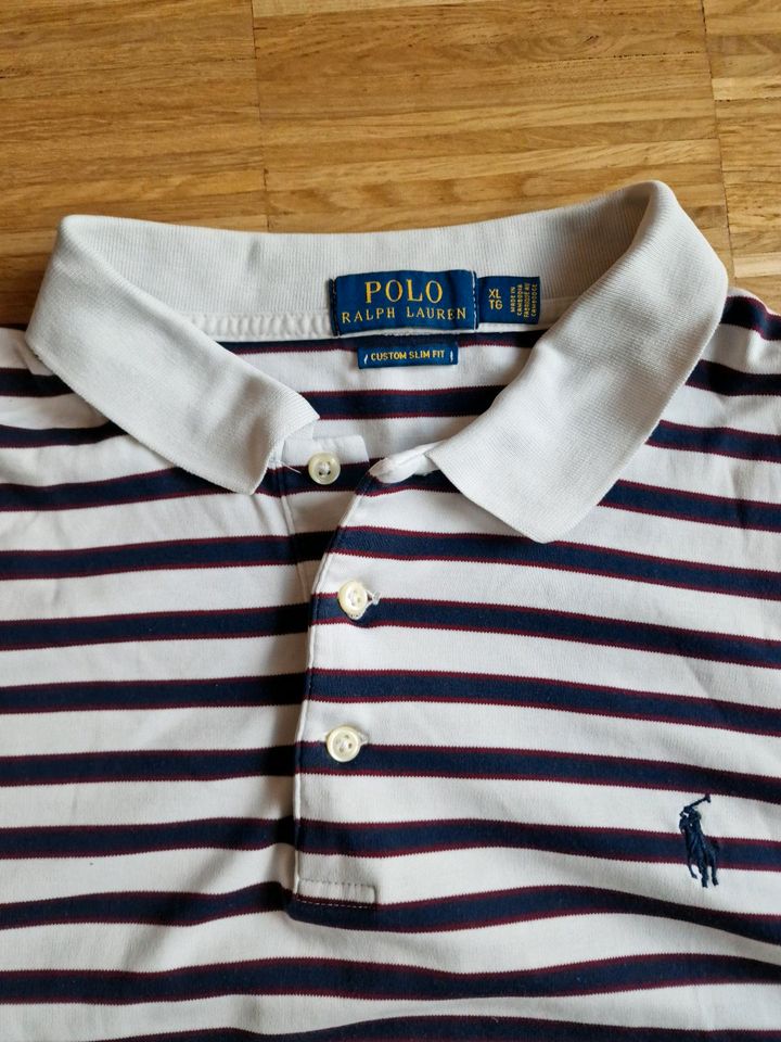 Polo Ralph Lauren - Poloshirt - Weiß mit Streifen - Größe (XL) in Hamburg