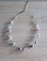 Halskette Kette silber Perlen lila flieder rosa weiß Modeschmuck Nordrhein-Westfalen - Kevelaer Vorschau