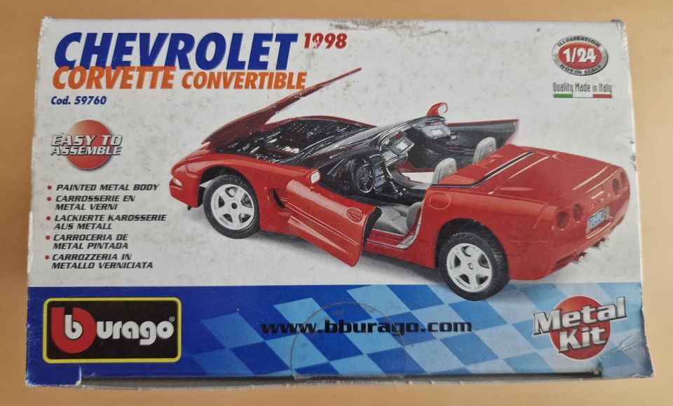 Bburago 1:24 Model Kit Chevrolet  Corvette Convertible 1998 in Bedburg