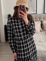 VILA Maxikleid Kariert Karo Rüschen schwarz weiß S Hannover - Vahrenwald-List Vorschau