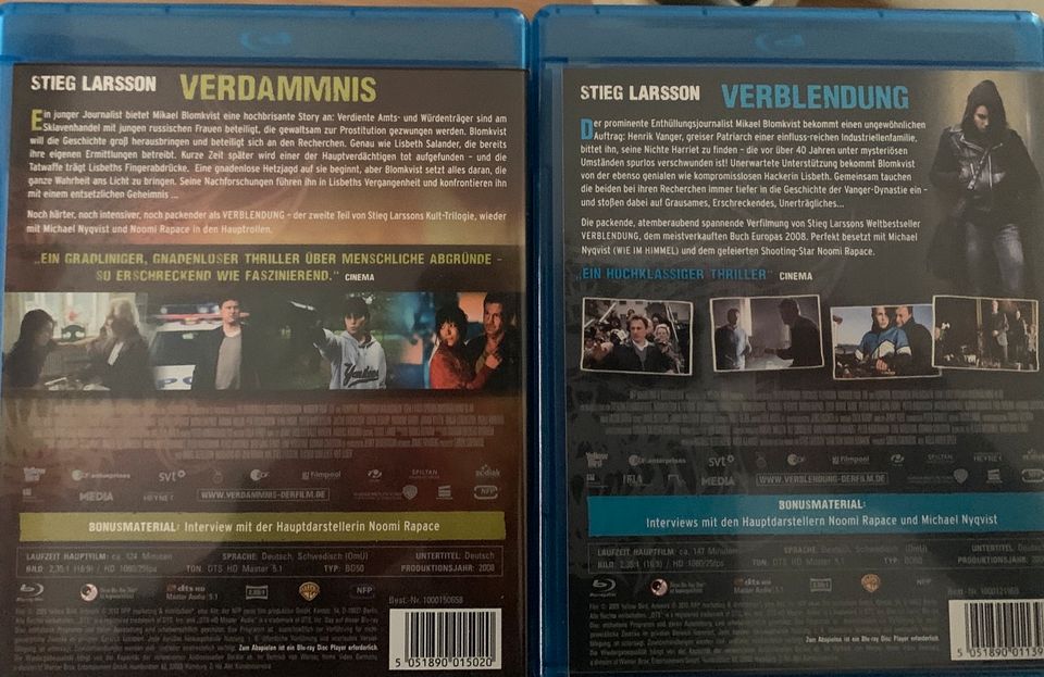 Stieg Larsson VERBLENDUNG + VERDAMMNIS als Blu-ray in Gelsenkirchen