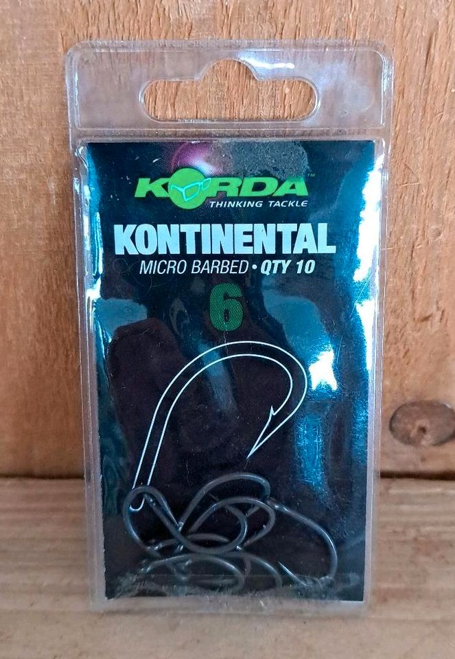 Korda KONTINENTAL Size 6 Micro Barbed Karpfenhaken NEU Angeln TOP in Bad Bentheim