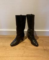 Retro - schwarze Stiefel aus Leder Seventies Siebziger Niedersachsen - Stuhr Vorschau