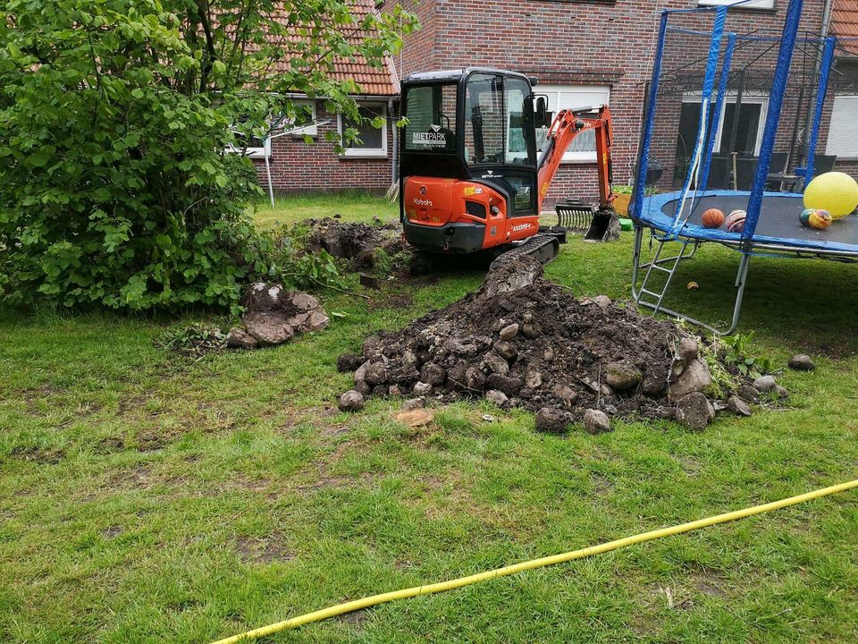 Minibagger Kubota mieten leihen 1.8t Mietpark Westerstede in Westerstede