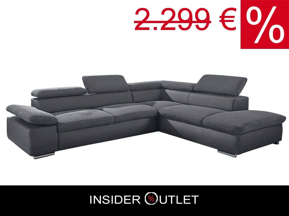 Ecksofa 272x226cm Grau Couch Luxus Microfaser in Köln