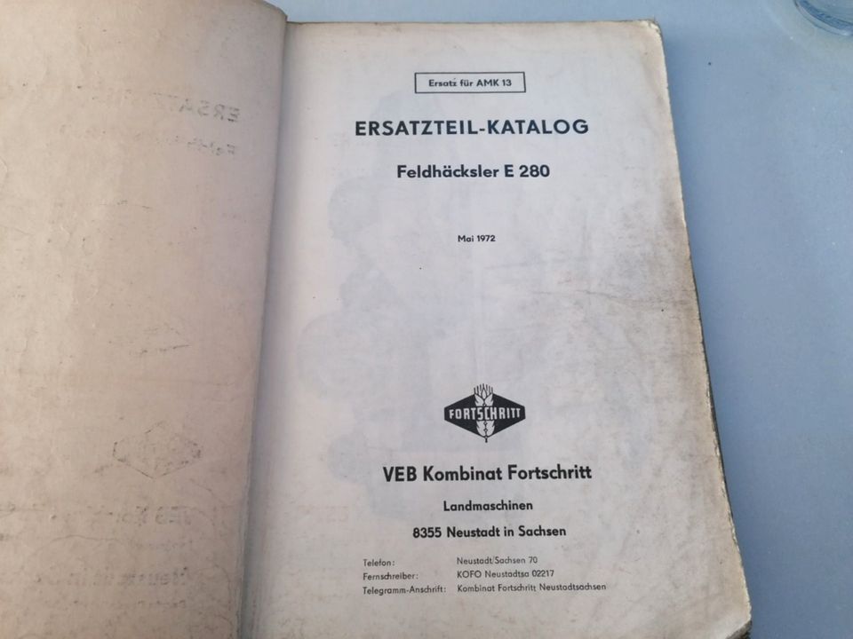 Ersatzteilkatalog Feldhäcksler E 280 in Dresden