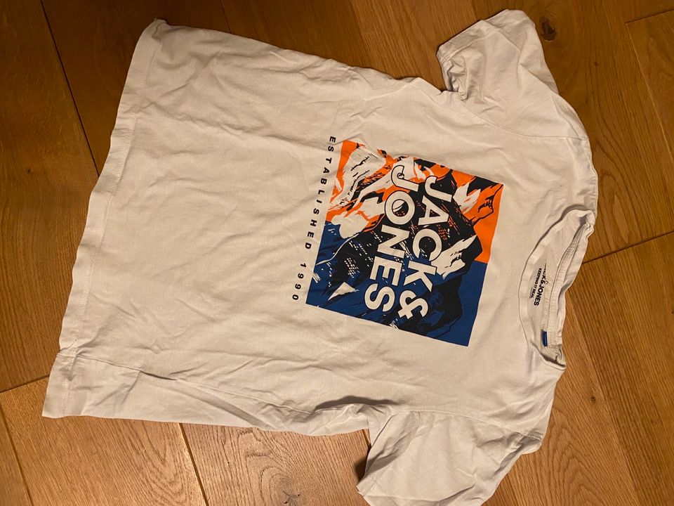 T-Shirt „Jack&Jones“ 164 weiß in Aurach
