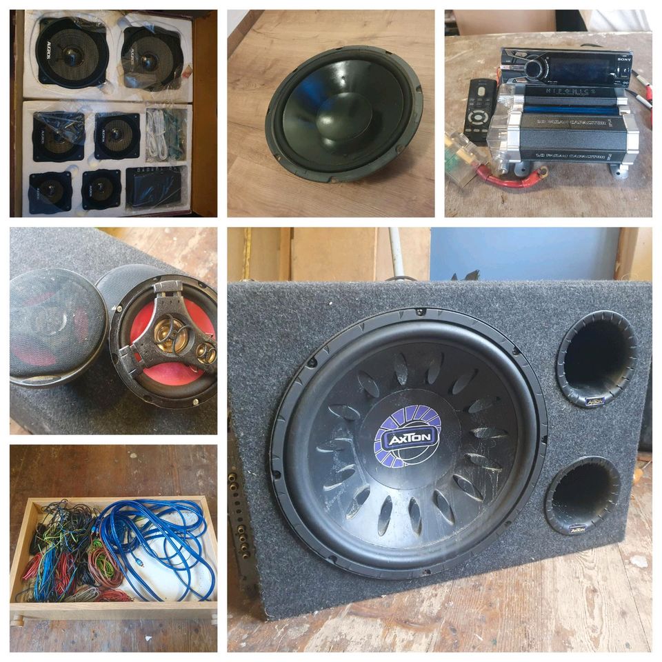 Car Hifi BassKiste Subwoofer Verstärker Radio Lautsprecher Kabel in Jessen (Elster)