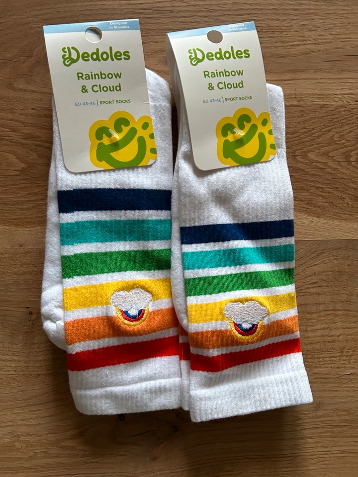 Dedoles Socken 2 Paar, „Rainbow & Cloud“, weiß, Gr. 43-46, NEU in Düsseldorf