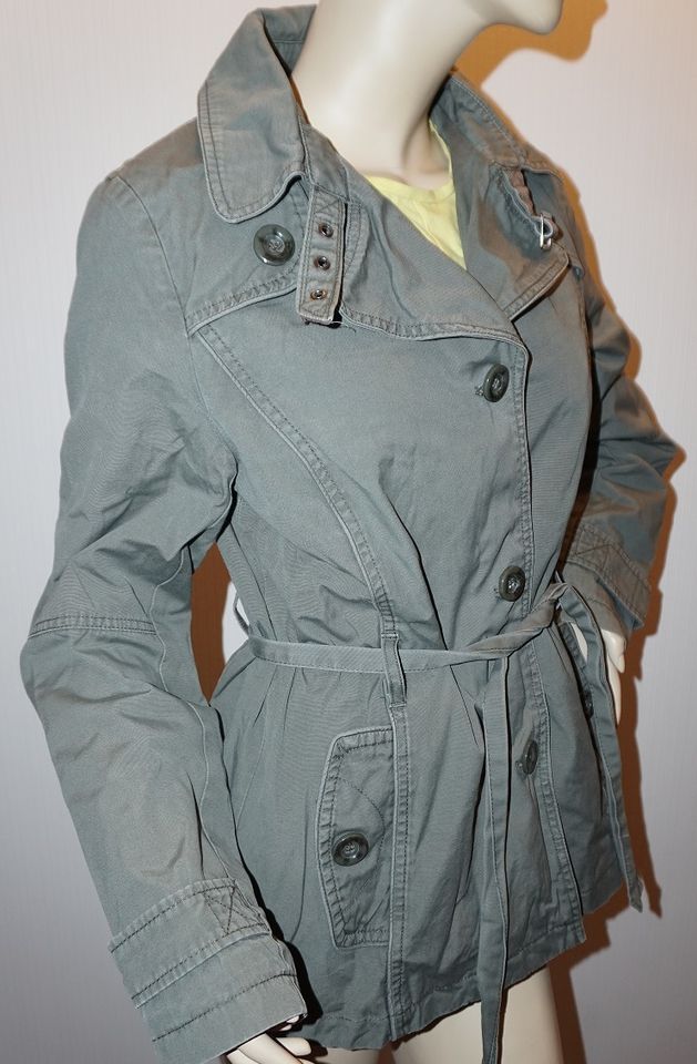 Taupe/Olive Übergangsjacke/ Trenchcoat Gr. 40 von Biaggini in Hayn