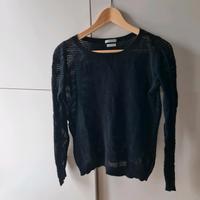 Lochpullover, benetton, schwarz, S mit Kaschmir München - Moosach Vorschau