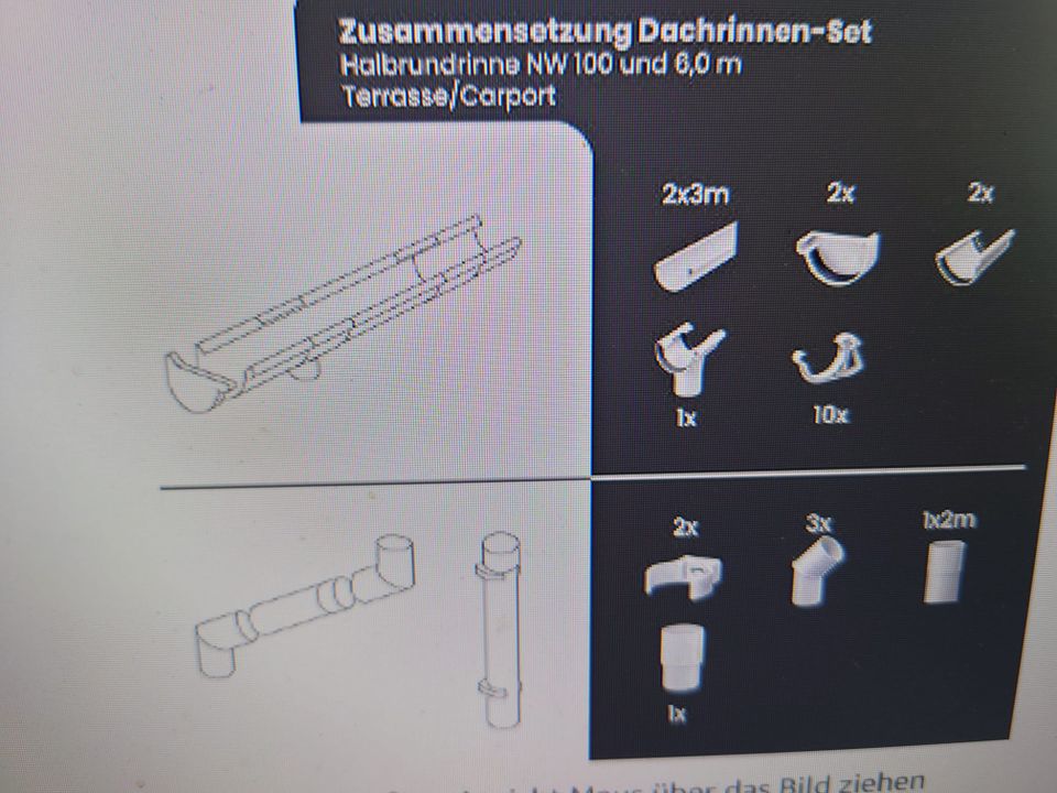 3 x Dachrinnen Komplettset 6m lang NW 100 Farbe Anthrazit in Magdeburg