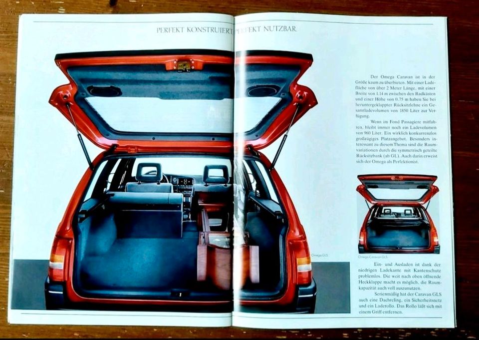 Prospekt Opel Omega A mit 3000 + Technik   1987 in Hannover