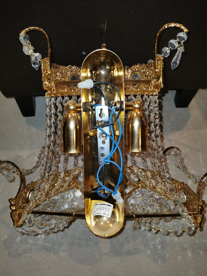 Kristall Wandlampen antik vergoldet in Bremen