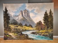 ÖLGEMÄLDE GEBIRGE BILD ALT NACHLASS ÖLBILD KUNST LEINWAND RAR Bayern - Kumhausen Vorschau