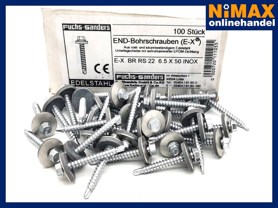 Fassadenschrauben Bohr-Blechschrauben 6,5x50mm 100St. Edelstahl in Osnabrück