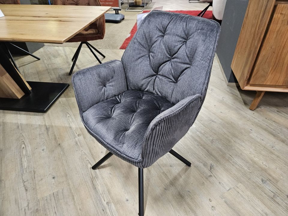 Neu Stuhl Sessel Schalenstuhl drehbar 180° Breitcord Micro grau % in Kleve
