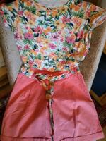 Kurze Hose und Shirt, pink mit Blümchen, 2-Teiler Bielefeld - Schildesche Vorschau