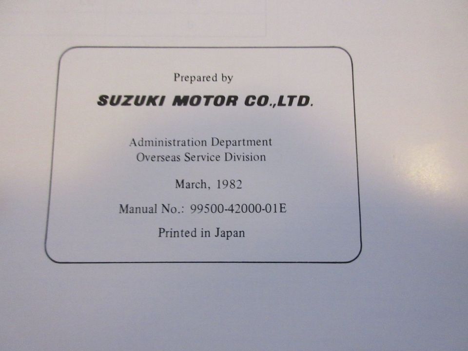 Suzuki DR 250 Werkstatthandbuch Shop Service Manual 1982 in Gelsenkirchen