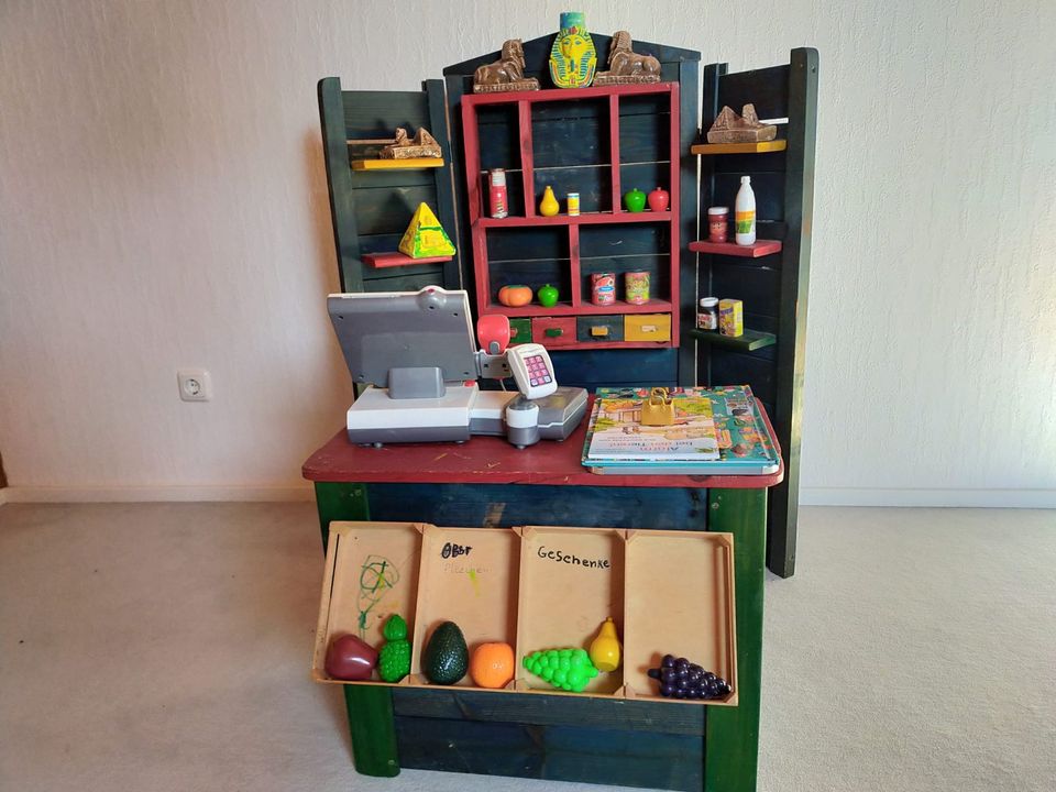 Kinder Kiosk Zubehör Set aus Holz mit Kasse in Memmingen