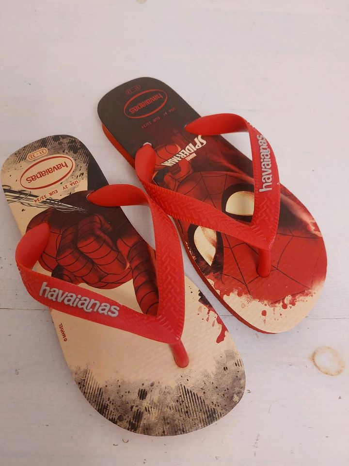 Havaianas Spiderman  Rot  Größe EUR 33 - 34 in Germering