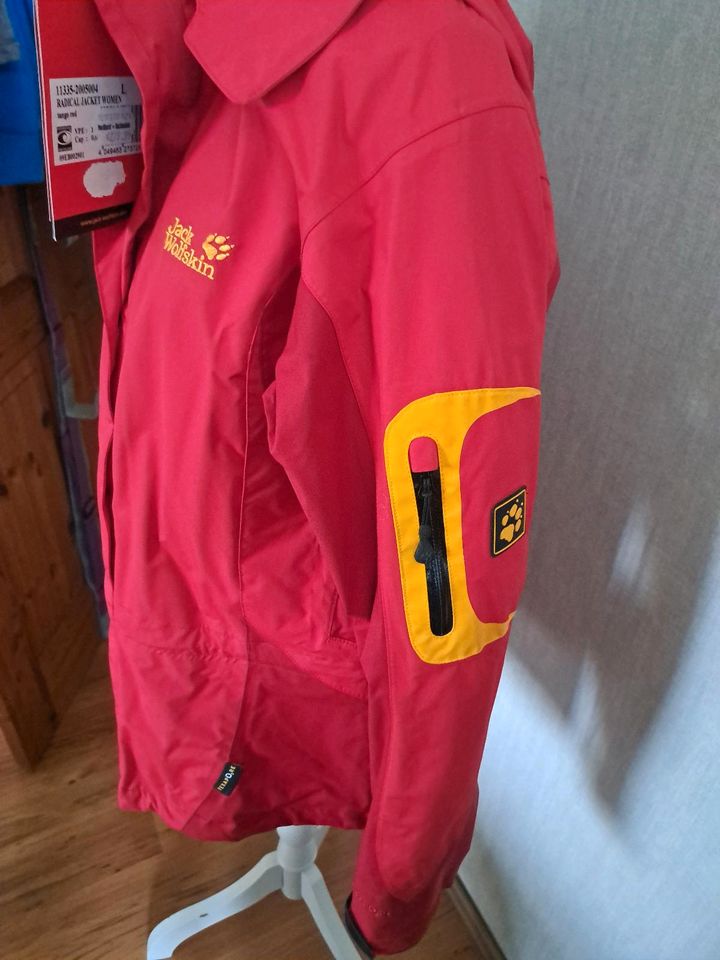 Jack Wolfskin  ,Regenjacke ,Winddicht, gr L ,Rot in Stade