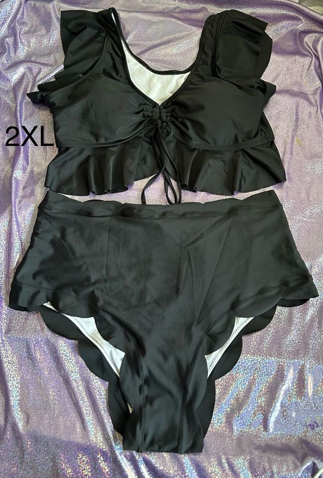 Bikini oberteil schwarz 2XL mit Schnürrung Shein neu hose in Hunsrück