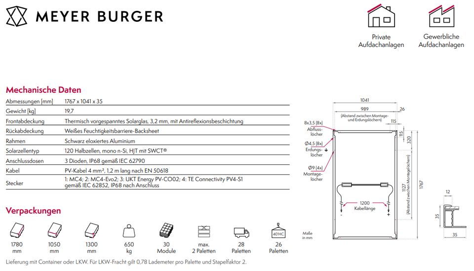 Meyer Burger White 400 – PV-Modul Solarmodul in Wachtendonk