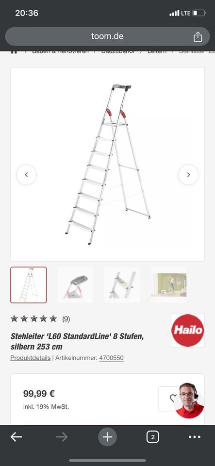 Leiter 2.5m  Hailo in Mainz