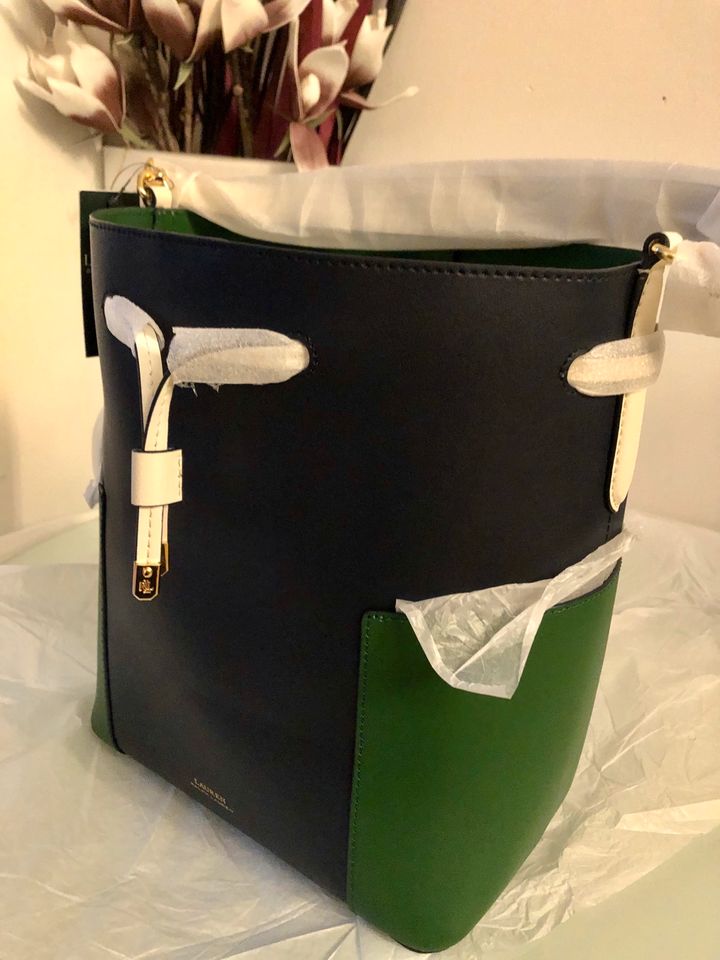 Ralph Lauren Handtasche Beutel blau grün neu in Würselen