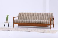 Vintage Holz Sofa 60er Jahre | Mid Century Couch Stoff Lounge Retro 70er Berlin - Tempelhof Vorschau