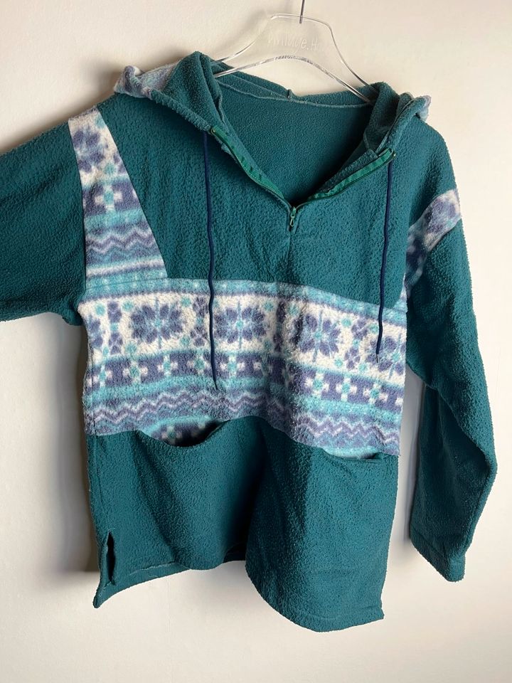 Vintage Fleece Half-Zip Sweater - Retro Pullover - 90s - Gr. S in Neuenhaus