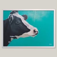 Original Gemälde Unikat Tierportrait Kuh Rind 50x70 cm Acryl Thüringen - Wichtshausen Vorschau