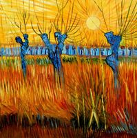 van Gogh - Weiden bei Sonnenuntergang m96923 120x120cm Ölgemälde Berlin - Treptow Vorschau