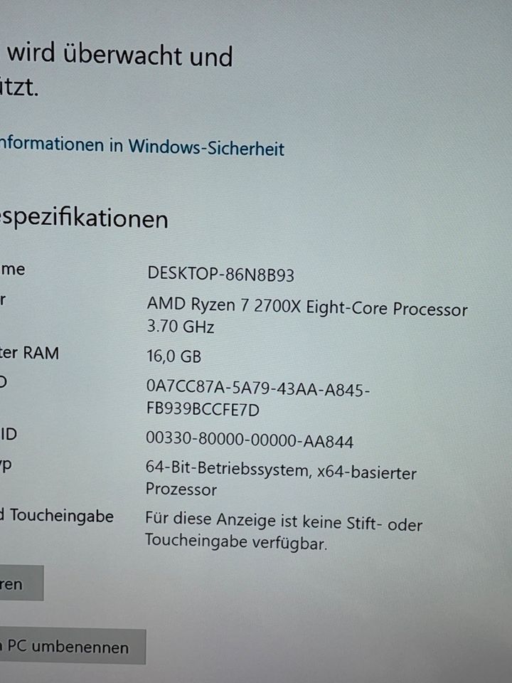 Gaming PC / GTX 1070 / Ryzen 7 / SSD in Oppenheim