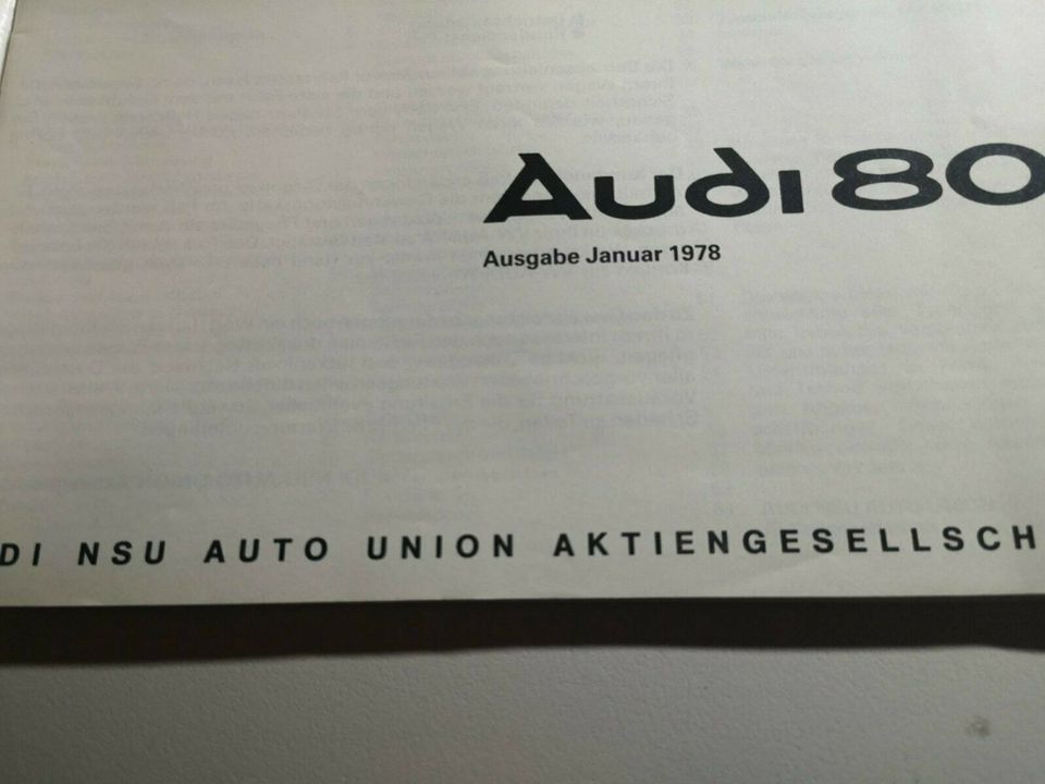 Audi 80 Ausgabe 1978 Betriebsanleitung inkl. Versand in Kiel