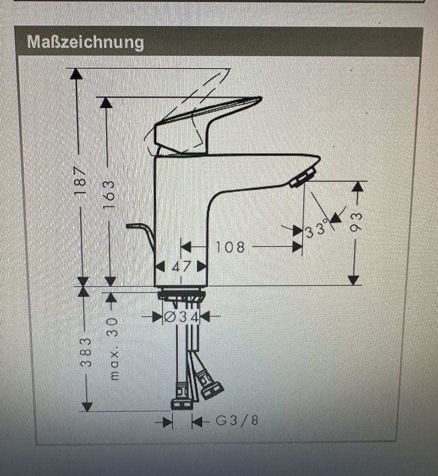 Waschtischmischer Hansgrohe Logis 100 in Lamerdingen