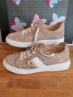 Gabor Leder Schuhe 42 Sneaker Schnürschuhe gold Hessen - Weilrod  Vorschau