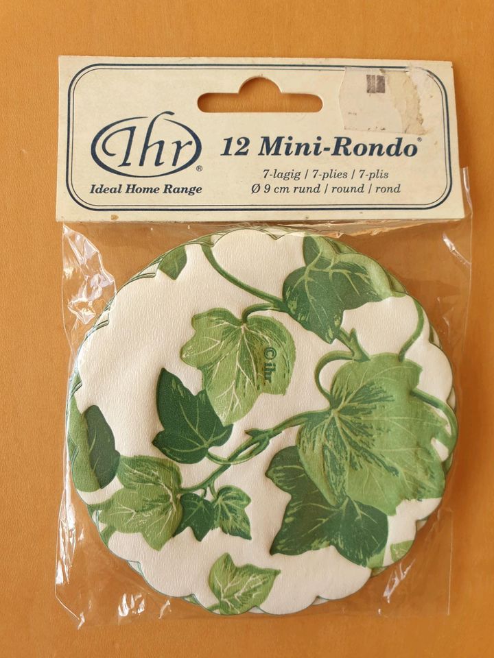 IHR 12 Mini-Rondo Efeu Design 9 cm 7-lagig Papieruntersetzer *neu in Frankfurt am Main