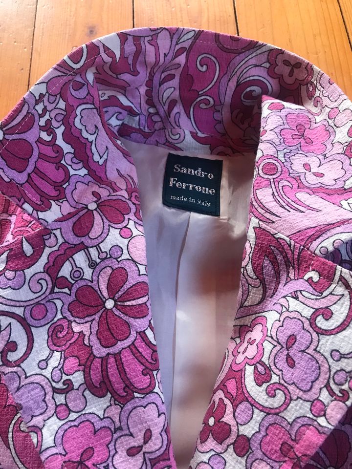 ☀️ SANDRO FERRONE ☀️ ausdruckstarker Blazer Pink/Weiß-98% Cotton in Mechernich