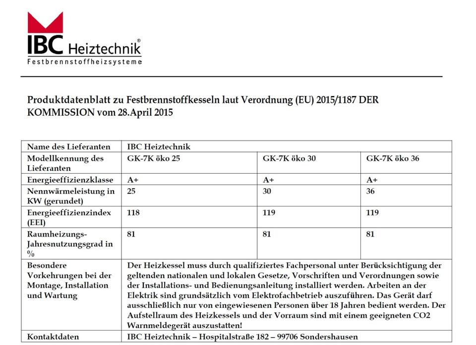 Holzkessel IBC GK-7K öko 25 kW Gusskessel Holzvergaser EEK: A+ in Neumünster