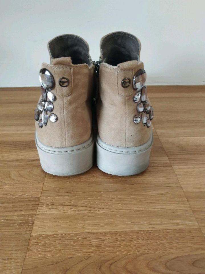 Tamaris Stiefelette Gr 37 beige Leder in Essen