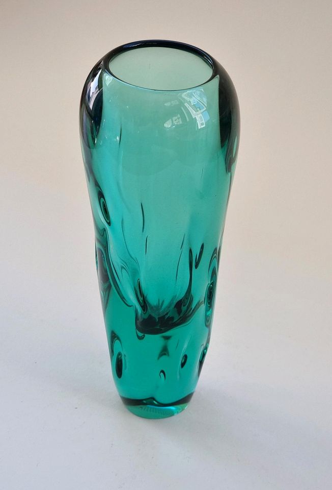 Vintage ZBS Glasvase / Vase grün - Miroslav Klinger in Leipzig