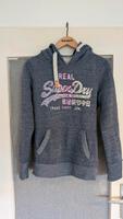 Gebrauchter Superdry Hoodie Kapuzenpullover in blau-grau meliert Hessen - Neu-Isenburg Vorschau