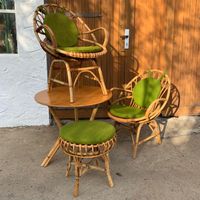 Sitzgruppe Rattan Bambus Italien Stuhl Sessel Hocker Tisch Design Nürnberg (Mittelfr) - Mitte Vorschau